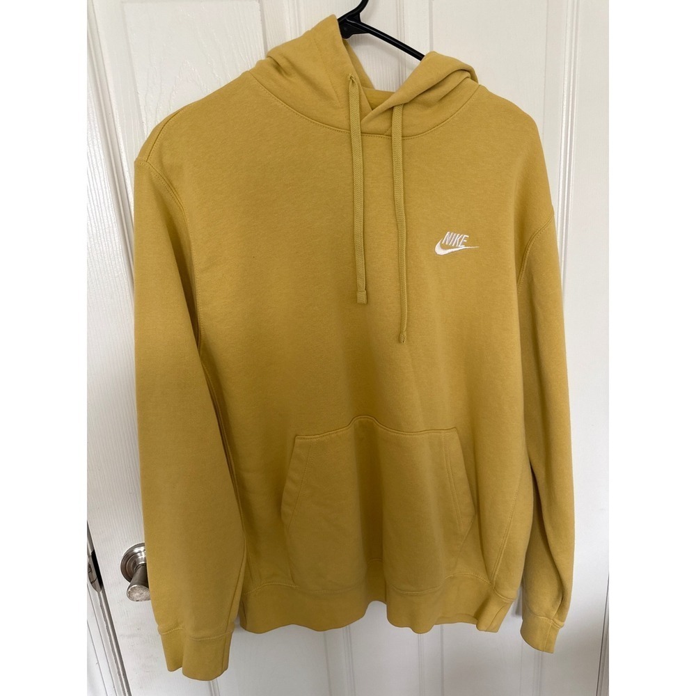 Nike Mustard Yellow Pullover Hoodie Sweatshirt Women's Medium Casual Comfy
